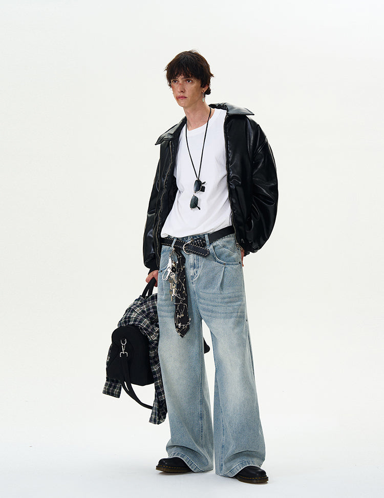 MADWITCH WARM LEATHER PADDED JACKET #H257