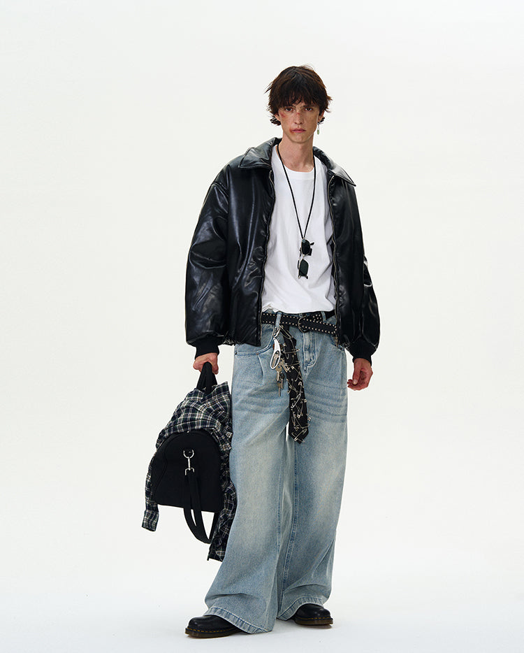 MADWITCH WARM LEATHER PADDED JACKET #H257