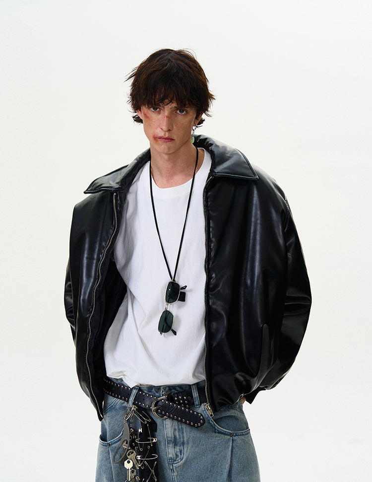 MADWITCH WARM LEATHER PADDED JACKET #H257