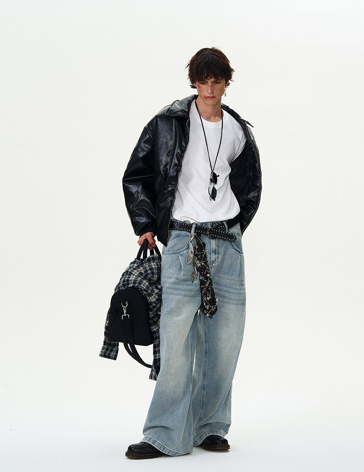 MADWITCH WARM LEATHER PADDED JACKET #H257