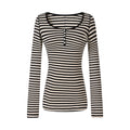 MADWITCH STRIPED LYOCELL HENLEY TEE #L2026530