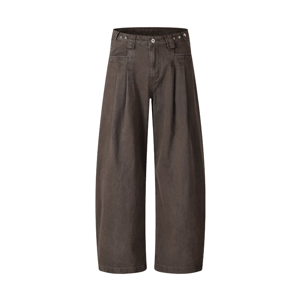 MADWITCH ADJUSTABLE PLEATED WIDE-LEG JEANS #DR6315