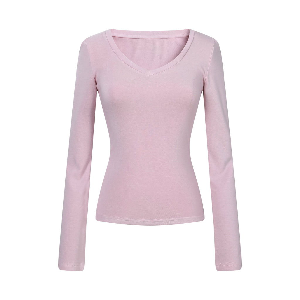 MADWITCH MINIMALIST U-NECK SLIM LONG-SLEEVE T-SHIRT #69766