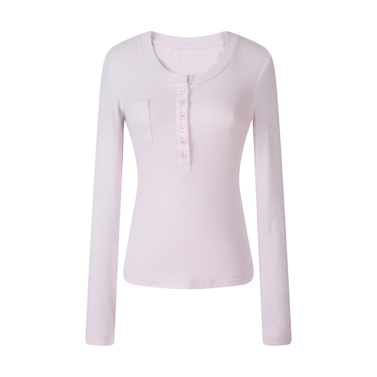 MADWITCH RIBBED POCKET HENLEY TEE #C2026372