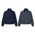MADWITCH REVERSIBLE DECONSTRUCTED PLAID CROPPED JACKET #N2088