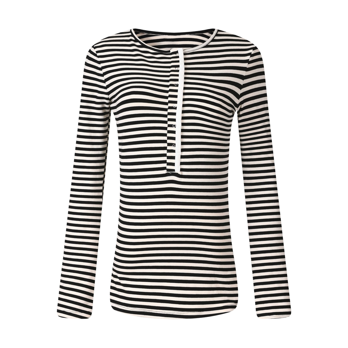 MADWITCH CONTRAST STRIPED HENLEY TEE #L2026288