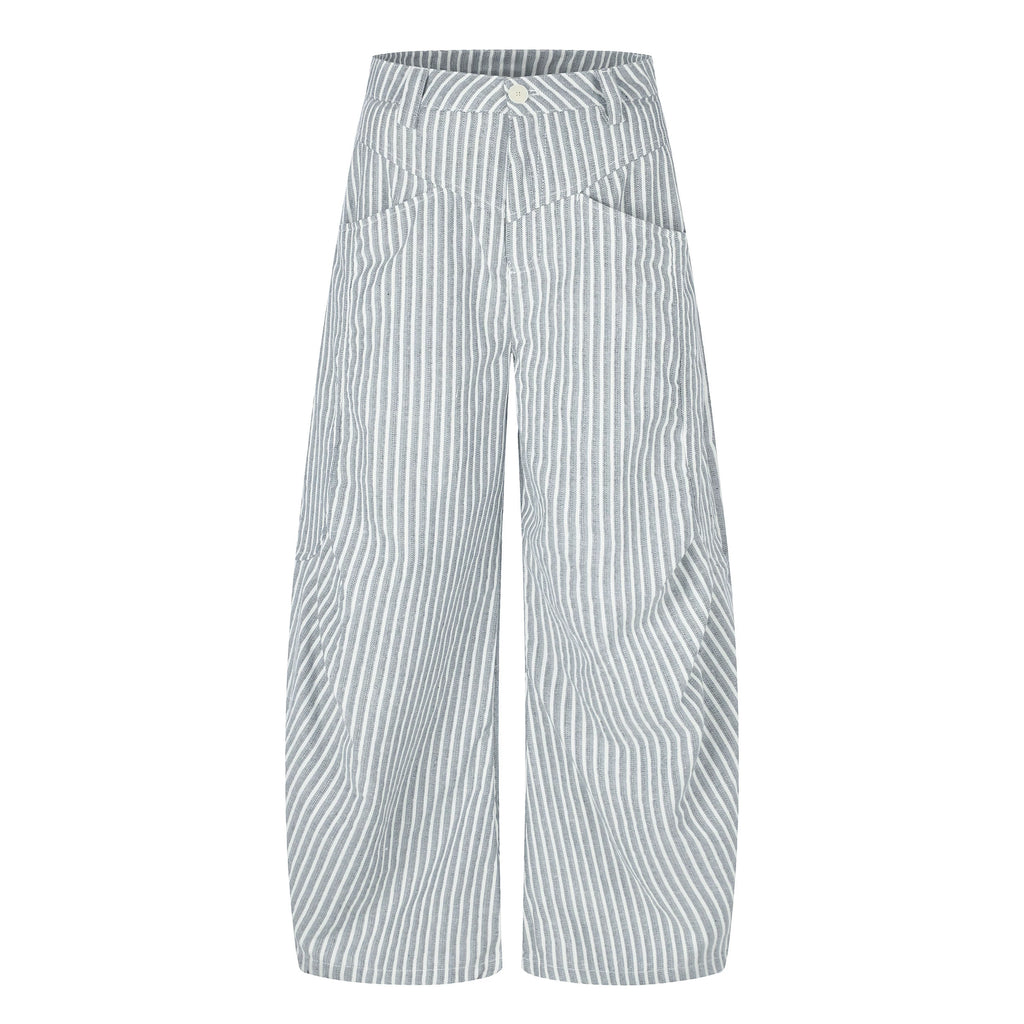 MADWITCH PLEATED STRIPED CURVED PANTS #CK61096
