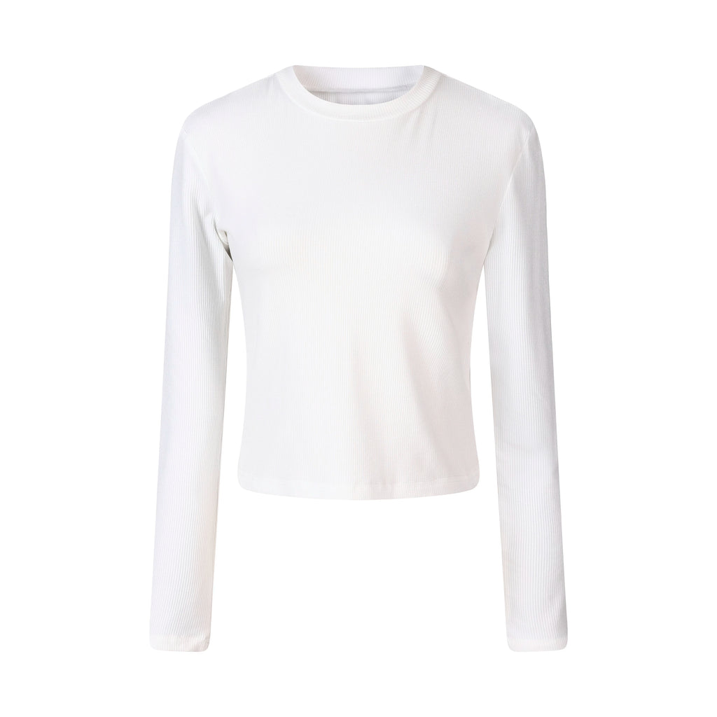 MADWITCH CROPPED RIBBED LONG TEE #C2026347