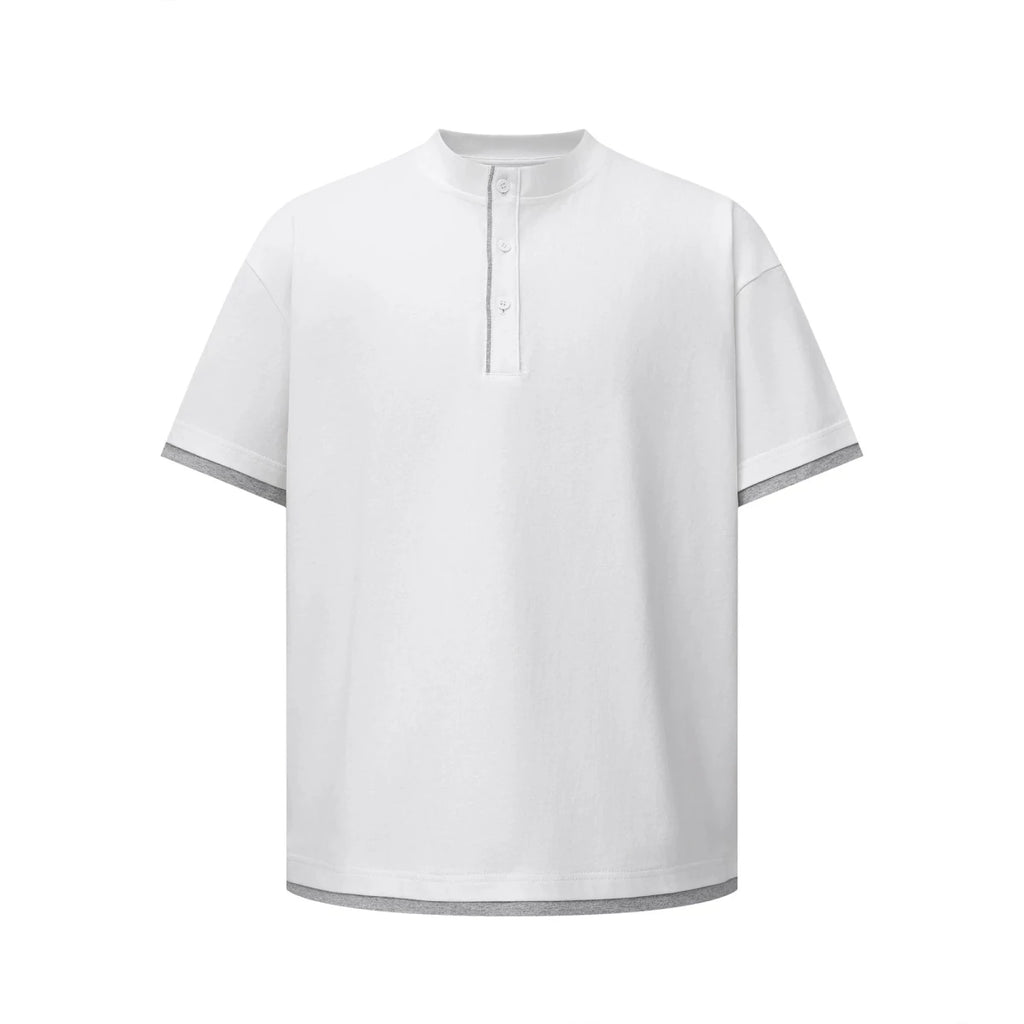 MADWITCH VINTAGE HENLEY FAUX LAYER TEE N2013 - MadWitch Store