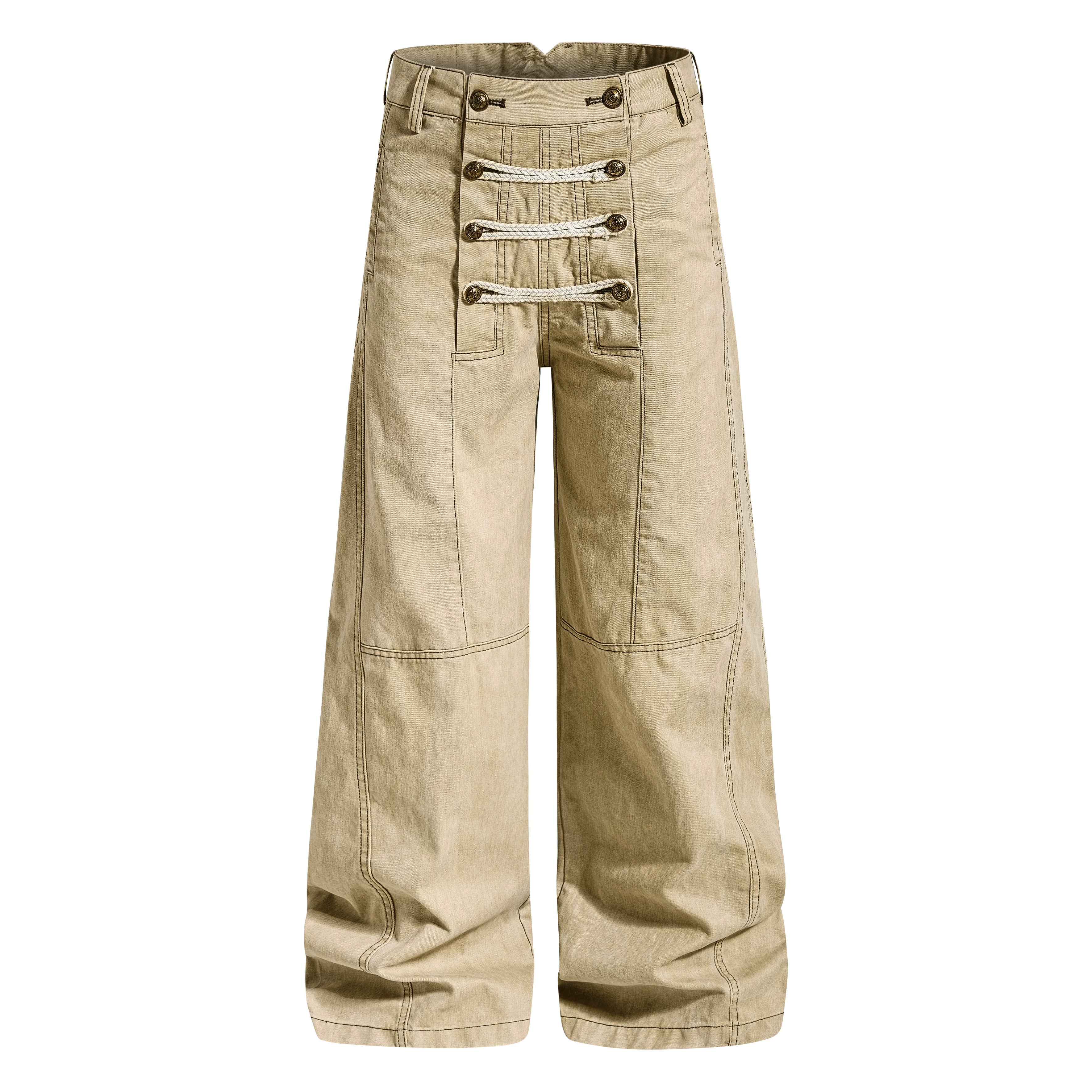 MADWITCH BRAIDED NAPOLEON WIDE-LEG PANTS #Y6790