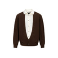 MADWITCH LAYERED SHIRT-COLLAR CONTRAST-PLACKET KNIT CARDIGAN #UTU085